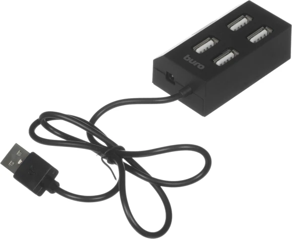 Разветвитель USB 2.0 Buro BU-HUB4-U2.0 4порт. черный
