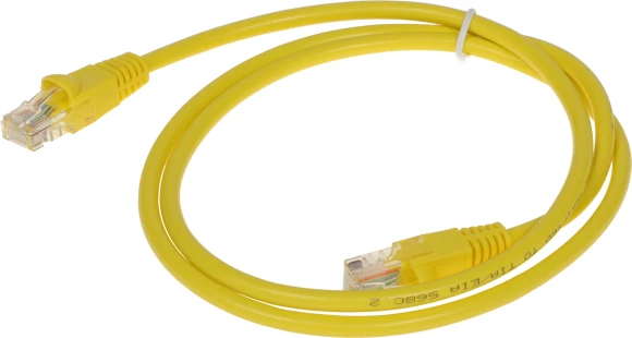 Патч-корд Buro UTP-5E-1M-Y UTP 4 пары cat.5E CCA molded 1м желтый RJ-45 (m)-RJ-45 (m)
