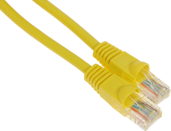 Патч-корд Buro UTP-5E-1M-Y UTP 4 пары cat.5E CCA molded 1м желтый RJ-45 (m)-RJ-45 (m)