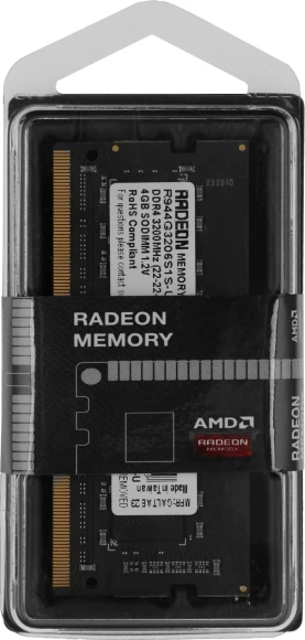 Память DDR4 4GB 3200MHz AMD R944G3206S1S-U R9 RTL PC4-25600 CL22 SO-DIMM 260-pin 1.2В Ret Память DDR4 4GB 3200MHz AMD R944G3206S1S-U R9 RTL PC4-25600 CL22 SO-DIMM 260-pin 1.2В Ret