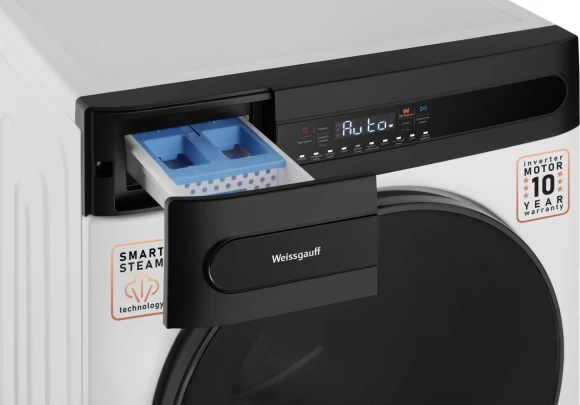 Стиральная машина Weissgauff WMD 49411 DC Inverter Steam класс: B загр.фронтальная макс.:11кг (с сушкой) белый инвертор Стиральная машина Weissgauff WMD 49411 DC Inverter Steam класс: B загр.фронтальная макс.:11кг (с сушкой) белый инвертор