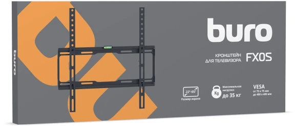 Кронштейн для телевизора Buro FX0S черный 22"-65" макс.35кг настенный фиксированный Кронштейн для телевизора Buro FX0S черный 22"-65" макс.35кг настенный фиксированный
