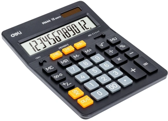 Калькулятор настольный Deli EM444 темно-серый 12-разр.