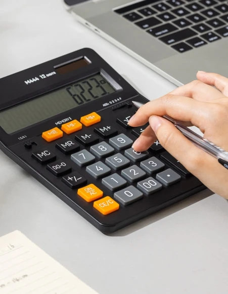 Калькулятор настольный Deli EM444 темно-серый 12-разр.