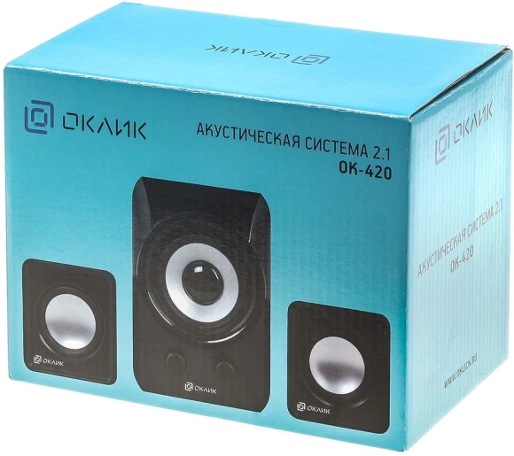 Колонки Оклик OK-420 2.1 черный 11Вт