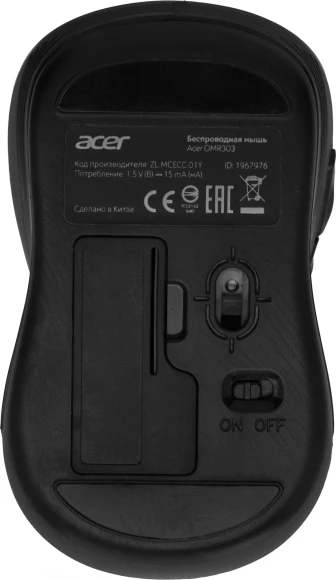 Мышь Acer OMR303 черный оптическая 1600dpi беспров. USB 6but (ZL.MCECC.01Y)