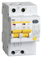 Выключатель автом. дифф. тока IEK MAD10-2-050-C-030 АД12 50A тип C 4.5kA 30мА AC 2П 230В 3мод белый (упак.:1шт) Выключатель автом. дифф. тока IEK MAD10-2-050-C-030 АД12 50A тип C 4.5kA 30мА AC 2П 230В 3мод белый (упак.:1шт)