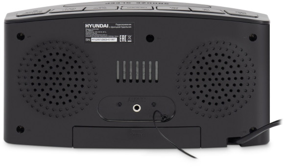 Радиобудильник Hyundai H-RCL238 черный LCD подсв:белая часы:цифровые FM Радиобудильник Hyundai H-RCL238 черный LCD подсв:белая часы:цифровые FM