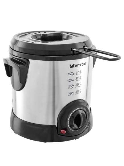 Фритюрница Kitfort КТ-2009 1000Вт серебристый/черный