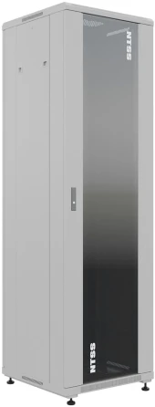 Шкаф коммутационный NTSS Премиум (NTSS-R18U6060GS) напольный 18U 600x600мм пер.дв.стекл металл 900кг серый 510мм 903мм IP20
