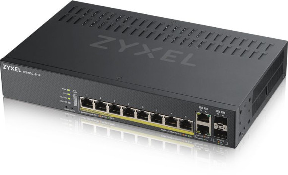 Коммутатор Zyxel GS1920-8HPV2-EU0101F (L2) 8x1Гбит/с 2xКомбо(1000BASE-T/SFP) 8PoE+ 130W управляемый