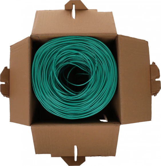 Кабель сетевой UTP 4 пары cat.5E solid 0.45мм CCA 305м зеленый