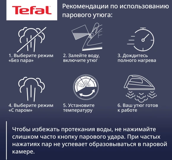 Утюг Tefal FV5735E0 2500Вт синий/белый