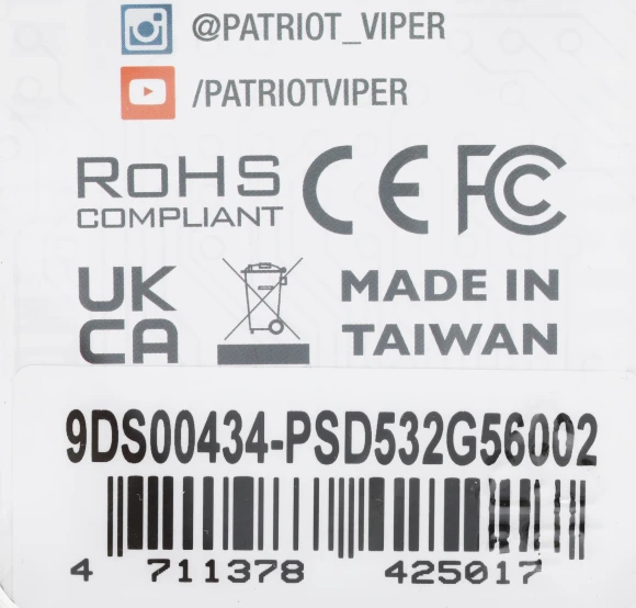Память DDR5 32GB 5600MHz Patriot PSD532G56002 Signature RTL PC5-44800 CL46 DIMM 288-pin 1.1В dual rank Ret Память DDR5 32GB 5600MHz Patriot PSD532G56002 Signature RTL PC5-44800 CL46 DIMM 288-pin 1.1В dual rank Ret