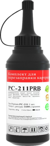 Тонер Pantum PC-211PRB черный флакон 65гр. для принтера Series P2200/2500/M6500/6550/6600 Тонер Pantum PC-211PRB черный флакон 65гр. для принтера Series P2200/2500/M6500/6550/6600