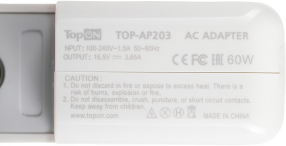 Блок питания TopON TOP-AP203 60W 16.5V-16.5V 3.65A от бытовой электросети