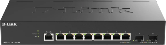 Коммутатор D-Link DGS-1210-10X/ME/C1A (L2) 8x1Гбит/с 2SFP+ управляемый