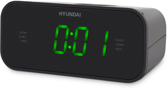 Радиобудильник Hyundai H-RCL221 черный LCD подсв:зеленая часы:цифровые FM Радиобудильник Hyundai H-RCL221 черный LCD подсв:зеленая часы:цифровые FM