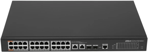 Коммутатор Dahua DH-PFS4226-24ET-240 (L2+) 24x100Мбит/с 2x1Гбит/с 2xКомбо(1000BASE-T/SFP) 22PoE+ 2PoE++ 240W управляемый