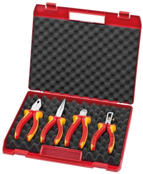 Набор инструментов Knipex KN-002015 4 предмета диэлектр.покр. (жесткий кейс)