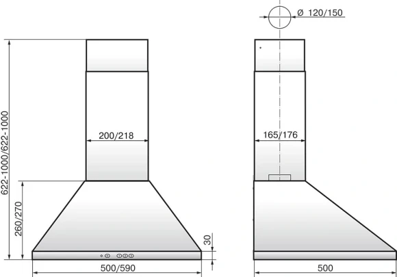Вытяжка каминная Elikor Вента 50П-430-К3Д топленое молоко управление: кнопочное (1 мотор)