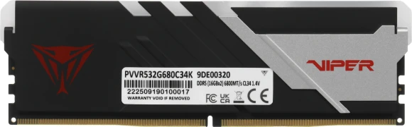 Память DDR5 2x16Gb 6800MHz Patriot PVVR532G680C34K Viper Venom RGB RTL Gaming PC5-54400 CL34 DIMM 288-pin 1.4В kit с радиатором Ret