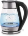 Чайник электрический Vitek VT-7037 1.7л. 2200Вт серебристый/черный корпус: стекло/металл/пластик
