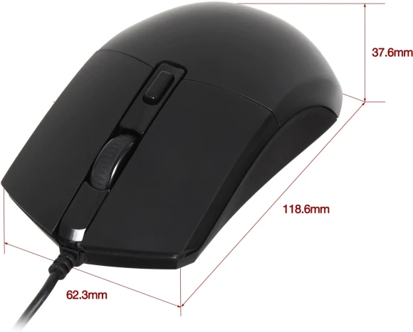 Мышь Оклик 207M черный оптическая 2400dpi USB 4but (1474598)