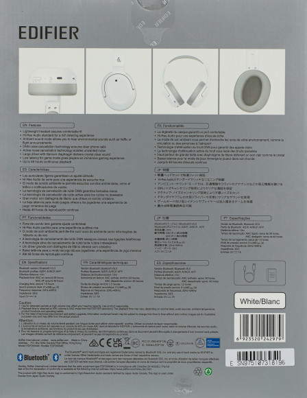 Гарнитура накладные Edifier W820NB 1.2м белый беспроводные bluetooth оголовье