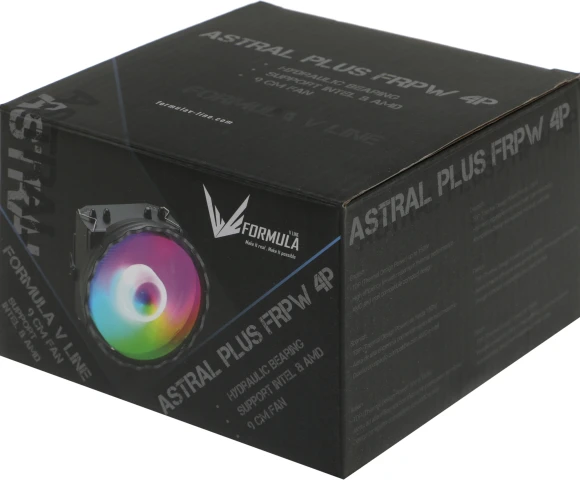 Устройство охлаждения(кулер) Formula Astral Plus RGB Soc-AM5/AM4/1200/1700/1851 черный 4-pin 17-34dB Al+Cu 150W 400gr Ret (ASTRAL PLUS FRPW 4P) Устройство охлаждения(кулер) Formula Astral Plus RGB Soc-AM5/AM4/1200/1700/1851 черный 4-pin 17-34dB Al+Cu 150W 400gr Ret (ASTRAL PLUS FRPW 4P)