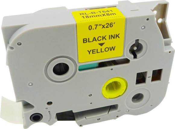 Картридж ленточный Cactus CS-TZ641 TZe-641 черный на желтом 18x8 для Brother 1010/1280/1280VP/2700VP