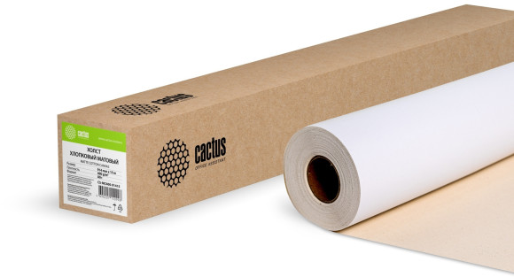 Холст Cactus CS-MC400-91415 36"(A0) 914мм-15.2м/400г/м2/белый хлопок для струйной печати втулка:50.8мм (2") Холст Cactus CS-MC400-91415 36"(A0) 914мм-15.2м/400г/м2/белый хлопок для струйной печати втулка:50.8мм (2")