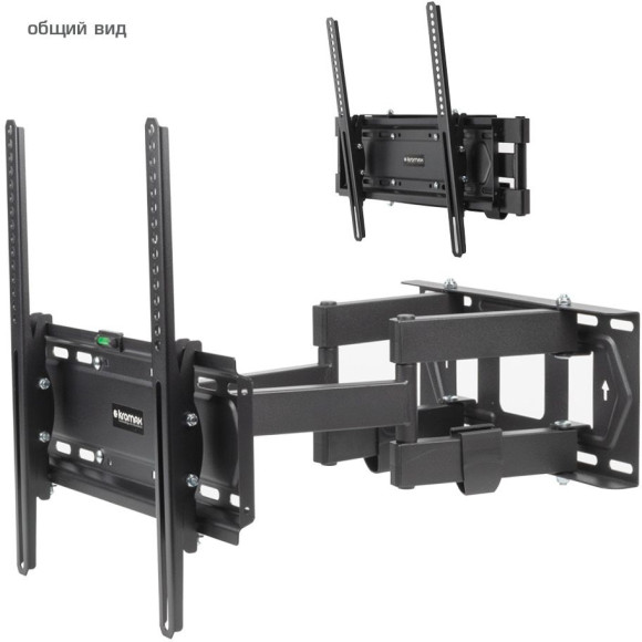 Кронштейн для телевизора Kromax PIXIS-L-2 черный 22"-65" макс.50кг настенный поворот и наклон Кронштейн для телевизора Kromax PIXIS-L-2 черный 22"-65" макс.50кг настенный поворот и наклон