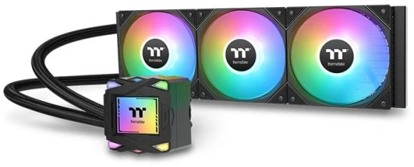 Система водяного охлаждения Thermaltake LA360-S ARGB Soc-AM5/AM4/1200/1700/1851 черный 4-pin 38.35dB Al LCD 360W Ret (CL-W462-PL12SW-A)