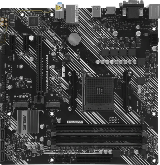 Материнская плата Asus PRIME B550M-K Soc-AM4 AMD B550 4xDDR4 mATX AC`97 8ch(7.1) GbLAN RAID+VGA+DVI+HDMI