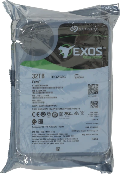 Жесткий диск Seagate SATA-III 32TB ST32000NM004K Server Exos M 512E (7200rpm) 512Mb 3.5" Жесткий диск Seagate SATA-III 32TB ST32000NM004K Server Exos M 512E (7200rpm) 512Mb 3.5"