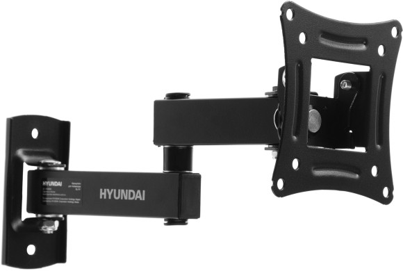 Кронштейн для телевизора Hyundai GL-N1 черный 10"-27" макс.15кг настенный поворотно-выдвижной и наклонный