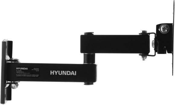 Кронштейн для телевизора Hyundai GL-N1 черный 10"-27" макс.15кг настенный поворотно-выдвижной и наклонный