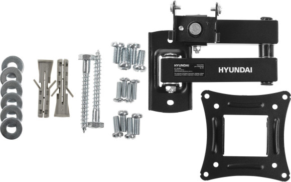 Кронштейн для телевизора Hyundai GL-N1 черный 10"-27" макс.15кг настенный поворотно-выдвижной и наклонный