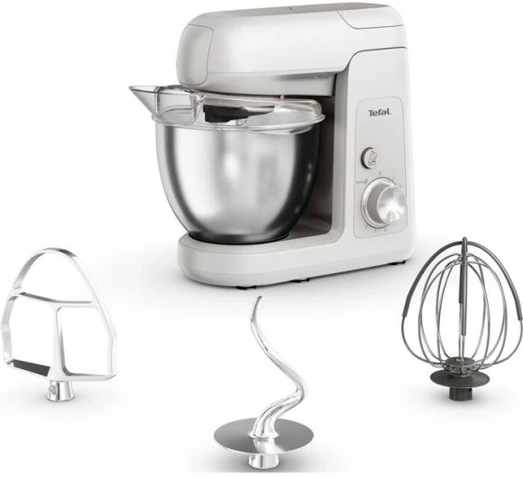 Кухонная машина Tefal Bake Partner QB520B38 планетар.вращ. 1100Вт серый/серебристый