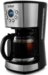 Кофеварка капельная Kitfort КТ-728 900Вт черный/серебристый Кофеварка капельная Kitfort КТ-728 900Вт черный/серебристый