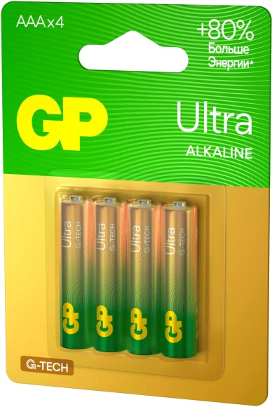 Батарея GP Ultra Alkaline 24AUA21-2CRSBC4 AAA (4шт) блистер Батарея GP Ultra Alkaline 24AUA21-2CRSBC4 AAA (4шт) блистер