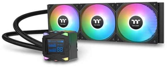 Система водяного охлаждения Thermaltake MAGFloe 360 Ultra ARGB Soc-AM5/AM4/1200/1700/1851 черный 4-pin 30.6-32.5dB Al LCD 355W Ret (CL-W432-PL12SW-A)