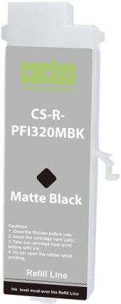 Картридж перезаправляемый струйный Cactus CS-R-PFI320MBK-CHIP PFI-320 черный матовый (260мл) для Canon imagePROGRAF TM-200/200MFP/205/300/300MFP/305/250/255/350/355 с чипом