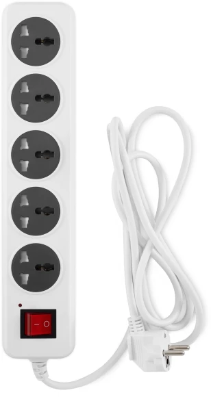 Сетевой фильтр Buro 500UNH-3-WG 3м (5 розеток) белый/серый (коробка)