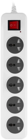 Сетевой фильтр Buro 500UNH-3-WG 3м (5 розеток) белый/серый (коробка)
