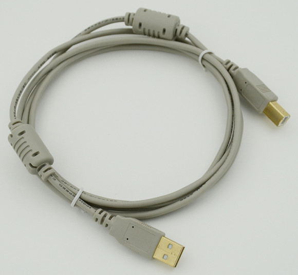 Кабель USB A(m) USB B(m) 1.8м феррит.кольца серый