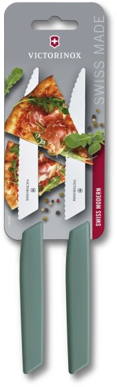 Набор ножей кухон. Victorinox Swiss Modern 6.9006.12W43B компл.:2предм. зеленый блистер Набор ножей кухон. Victorinox Swiss Modern 6.9006.12W43B компл.:2предм. зеленый блистер