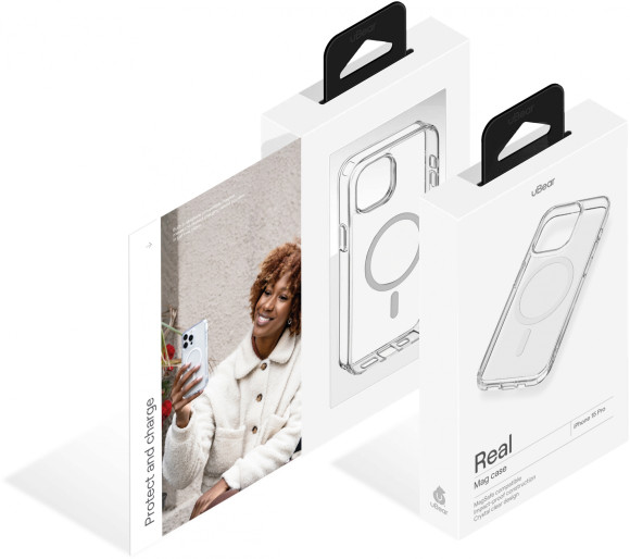 Чехол (клип-кейс) uBear для Apple iPhone 15 Pro Real Mag Case with MagSafe прозрачный (CS253TT61PRL-I23M)