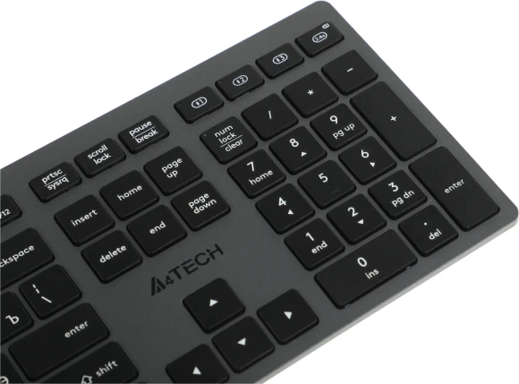 Клавиатура A4Tech Fstyler FBX50C черный USB беспроводная BT/Radio slim Multimedia (FBX50C GREY)